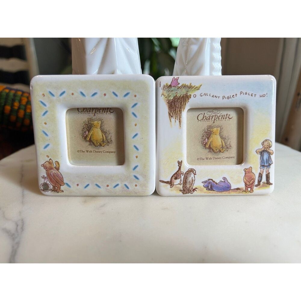 Vintage Charpente Classic Winnie the Pooh Ceramic Mini Photo Frames (Set of 2)